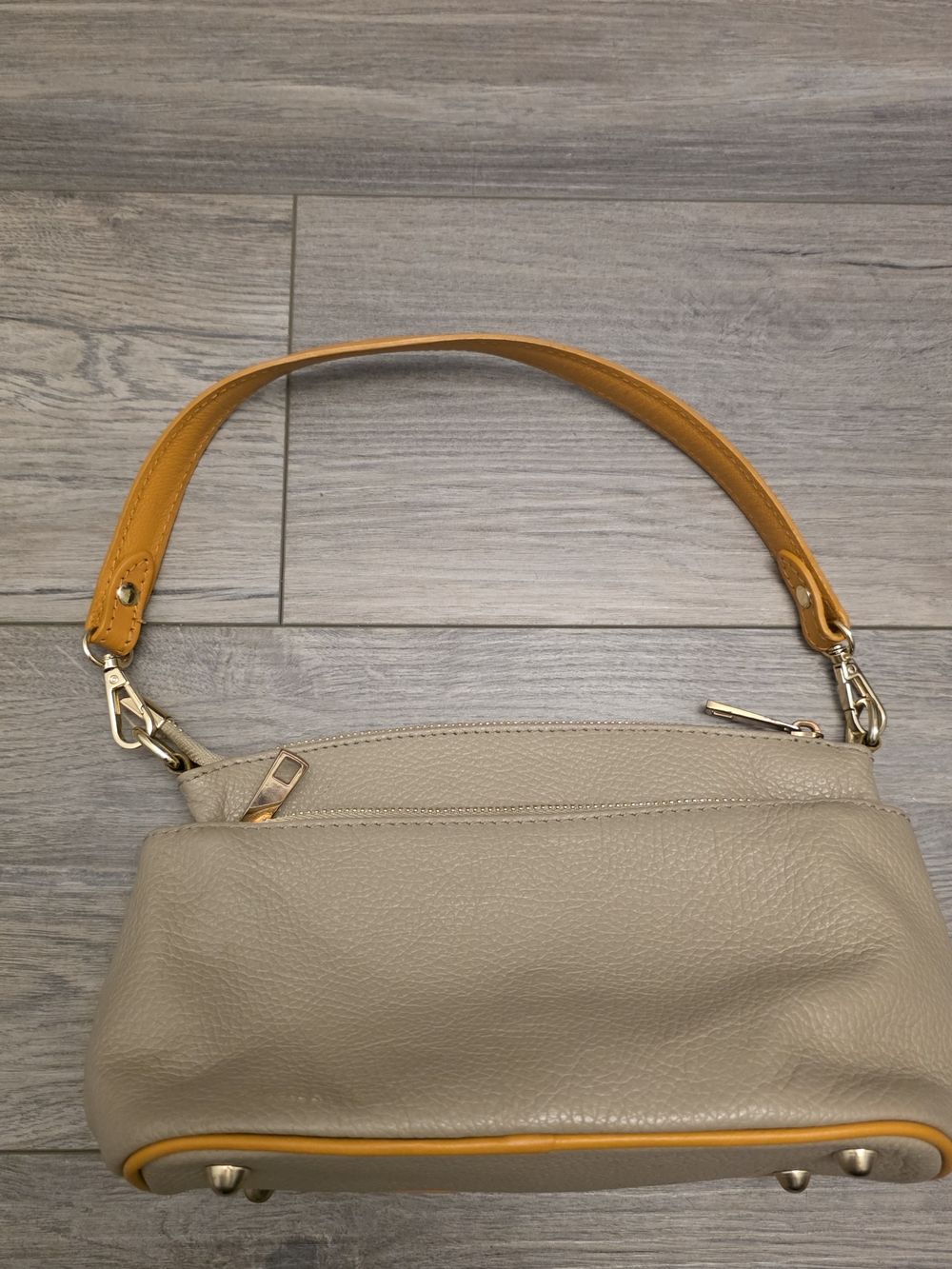 Purse Divina Firenze Triple-Compartment Italian Leather Handbag Shoulder Bag - Picture 6 of 9